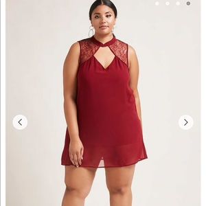 ✨NEW Forever 21+ Burgundy Lace Sheer Dress✨